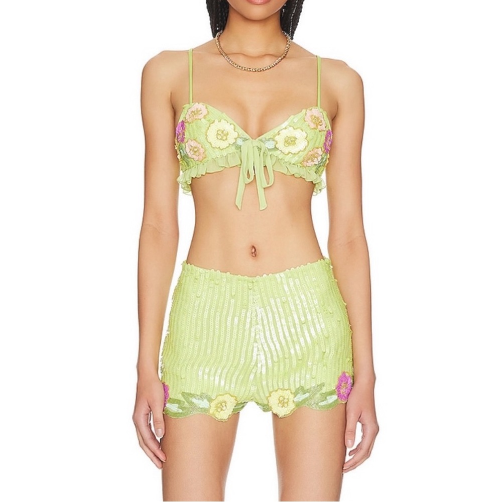 Majorelle ‘Cal’ Embellished Green Sequin 2-Piece Set